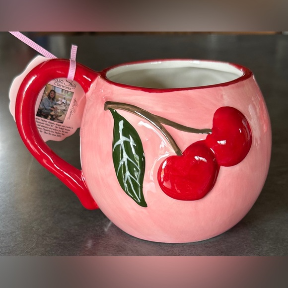 Blue Sky Clayworks Cherry Mug by designer Heather Goldminc - Picture 5 of 8